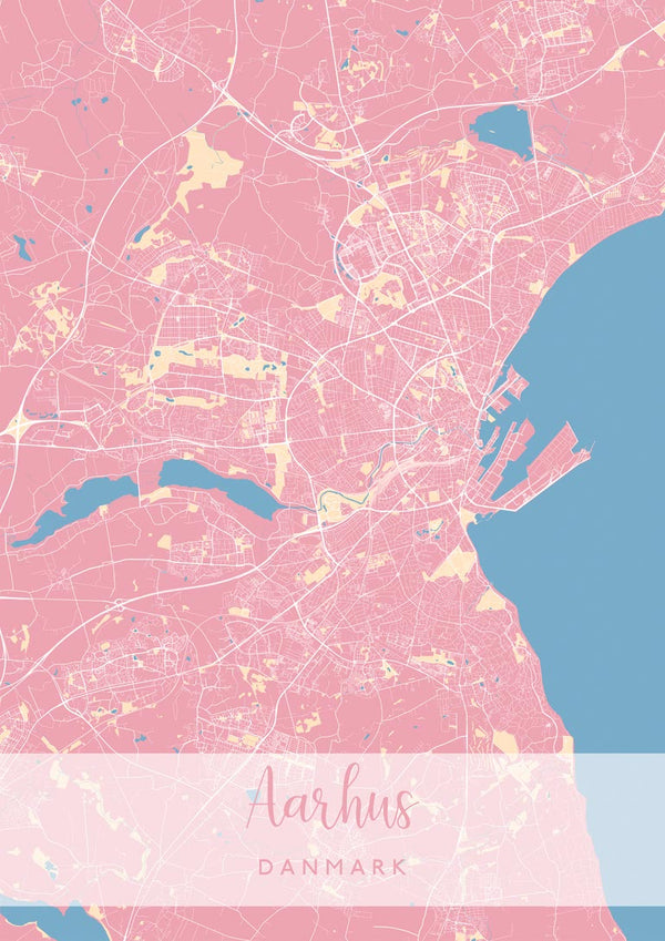 Århus af Poster Lyserød
