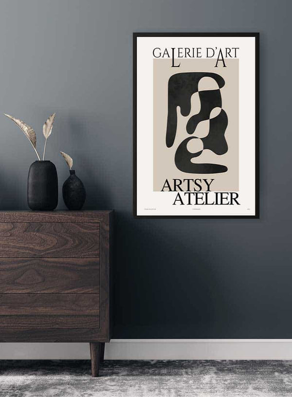 Sort abstrakt - Galerie D'art Plakat