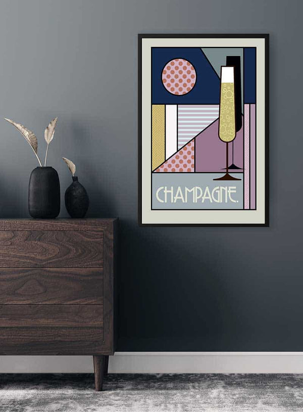Champagne-plakat