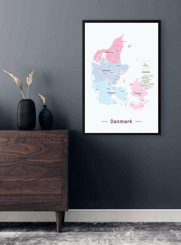 Danmarkskort nr. 01 plakat