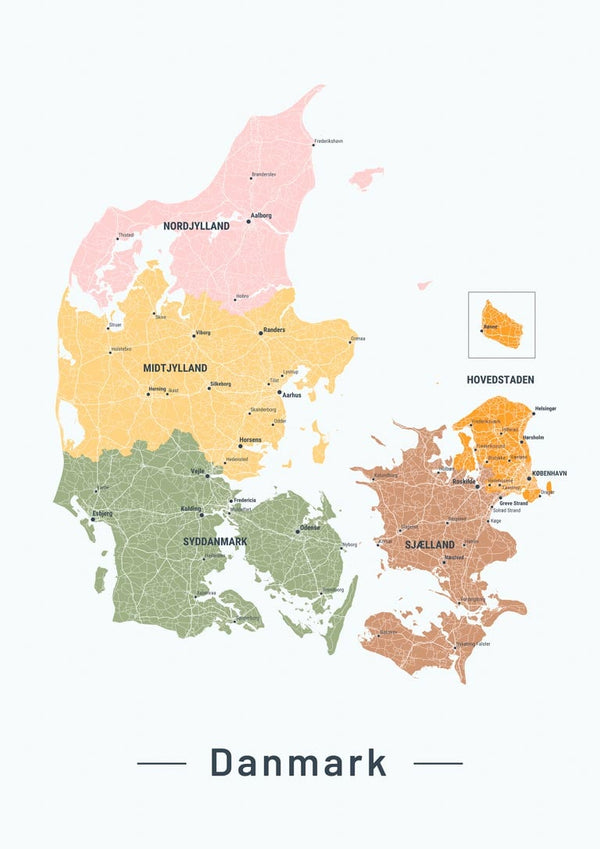 Danmarkskort nr. 02 plakat