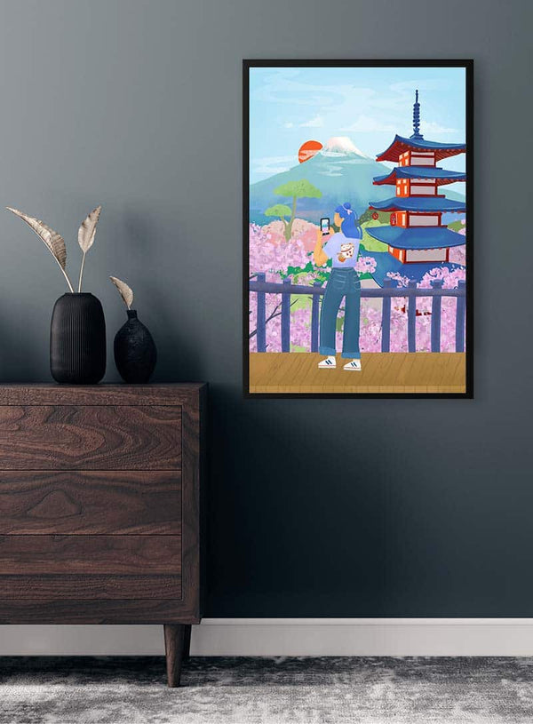 Japansk Fuji-bjergplakat