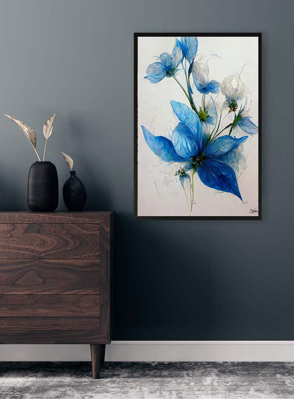 Blå Blomst 1 - Winnie Møller Plakat