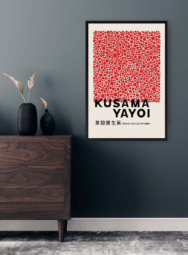 Yayoi Kusama - Røde Prikker Plakat