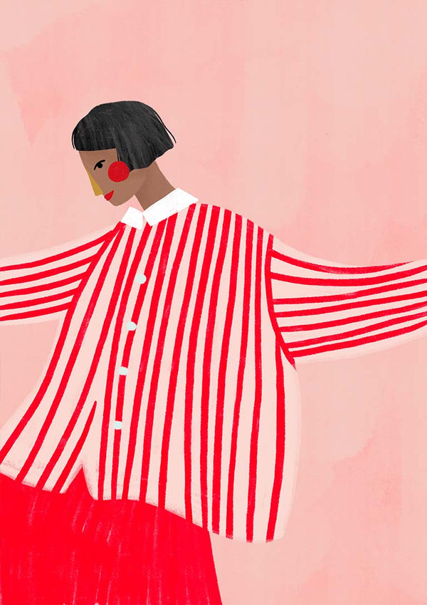 Kvinden med de røde striber - Bea Muller