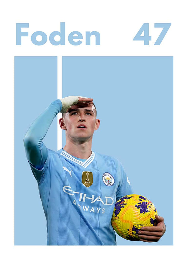 Phil Foden Man City fodboldplakat