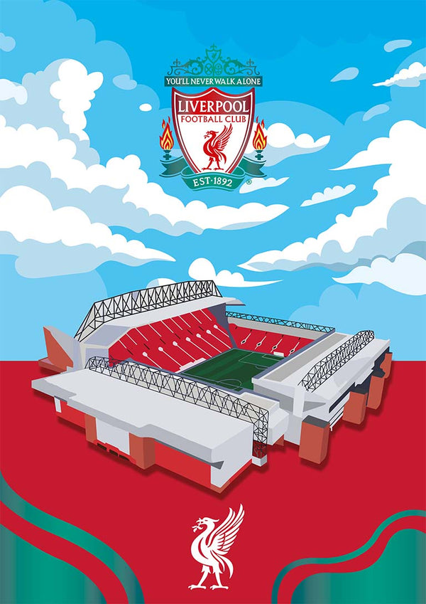 Anfield Liverpool Stadium Fodboldplakat