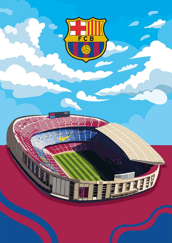 Camp Nou Barcelona fodboldplakat