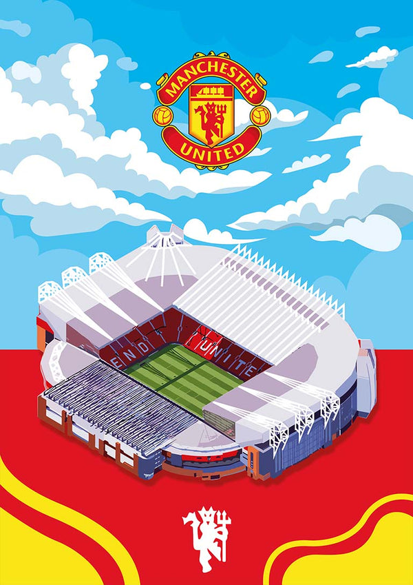 Old Trafford Manchester United Fodboldplakat