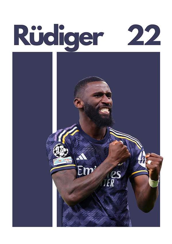 Antonio Rüdiger Fodboldplakat