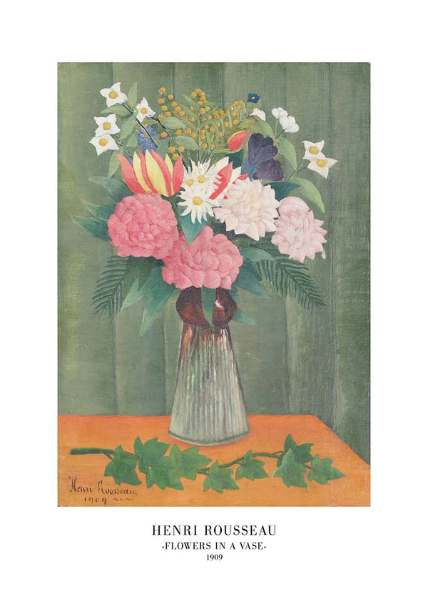 Blomster i en vase - Henri Rousseau