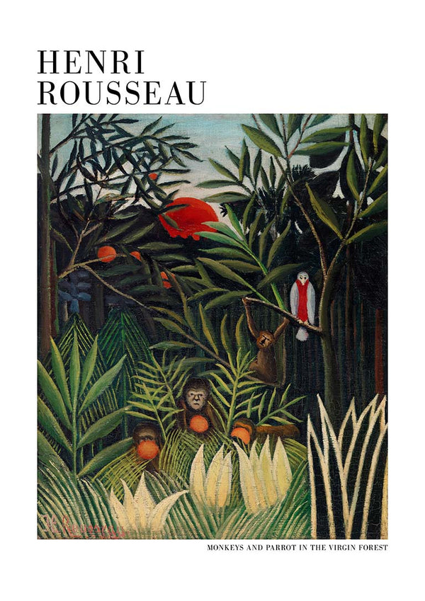 Aber og papegøjer - Henri Rousseau