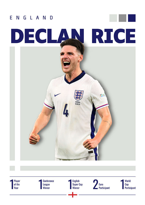 Declan Rice - Tottenham Fodboldplakat