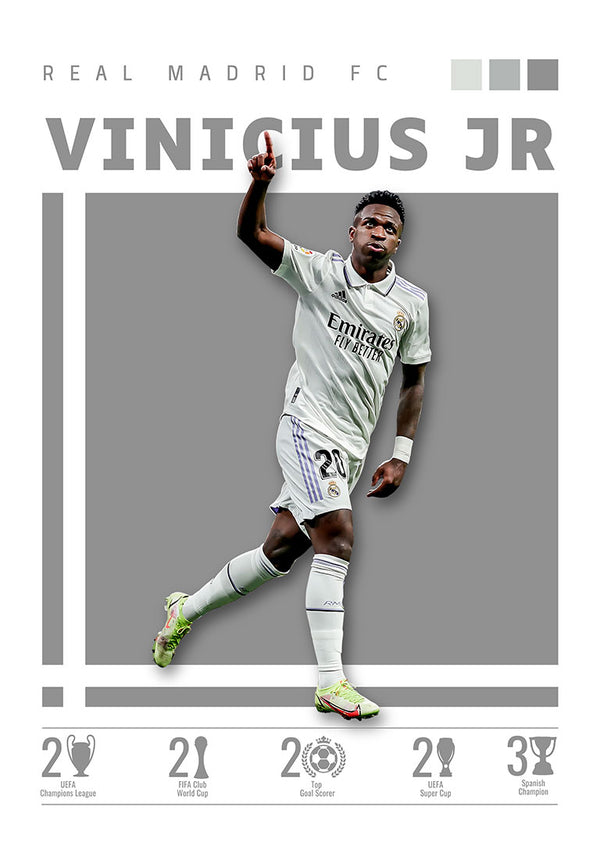 Vinicius Jr. - Real Madrid fodboldplakat
