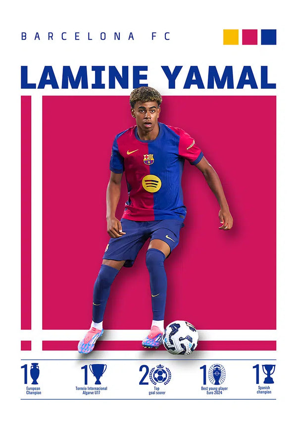 Lamine Yamal - Barcelona fodboldplakat