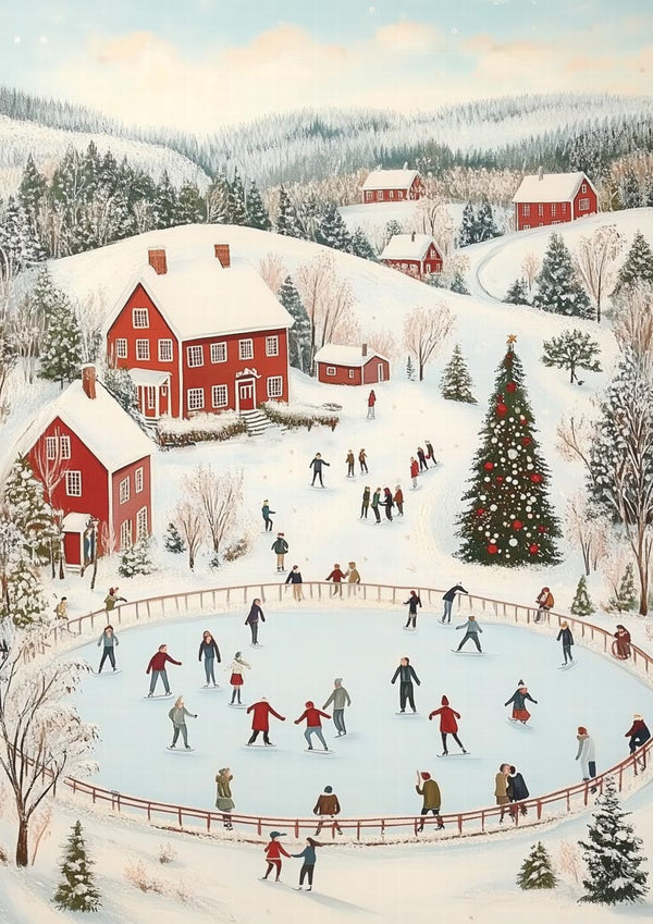 Winter Wonderland Ice Skating Scene
