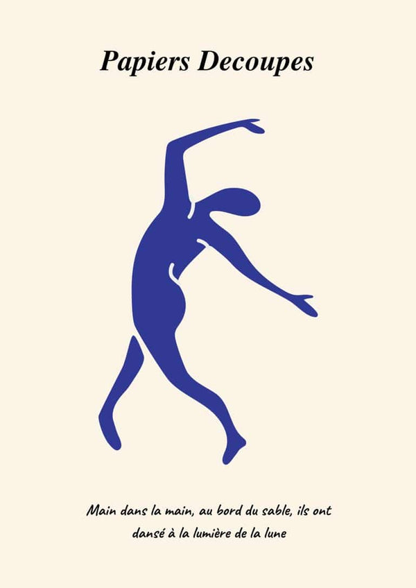 Matisse-inspireret plakat med blå danser