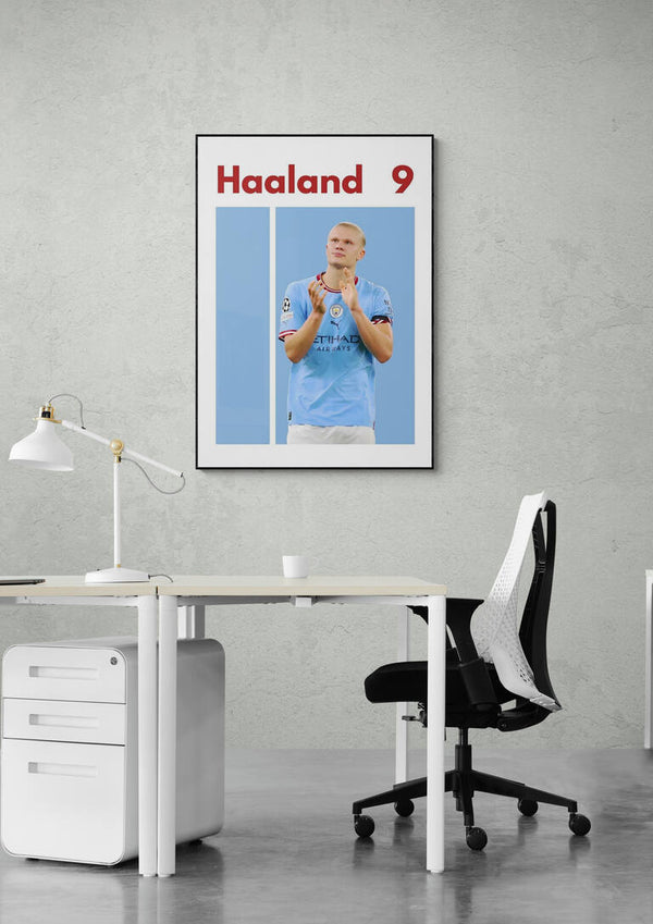 Haaland Man City fodboldplakat