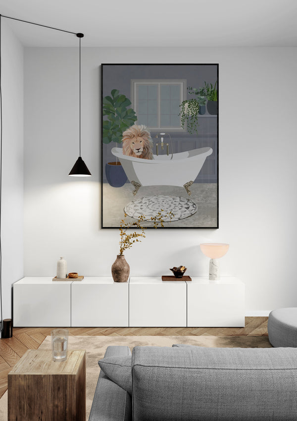 Løve tager et bad - Sarah Manovski