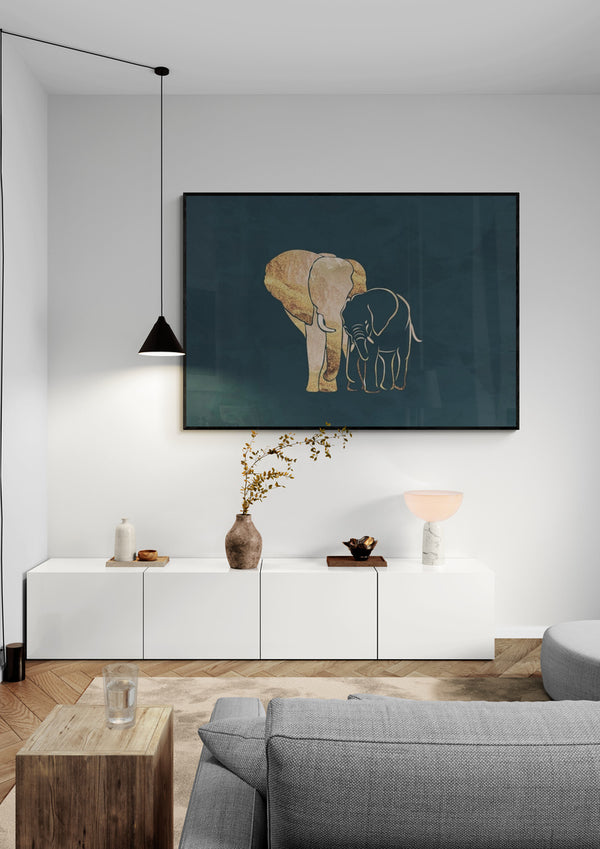 Guld Elefant mor baby - Sarah Manovski