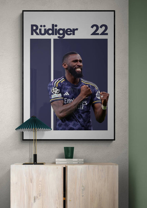 Antonio Rüdiger Fodboldplakat