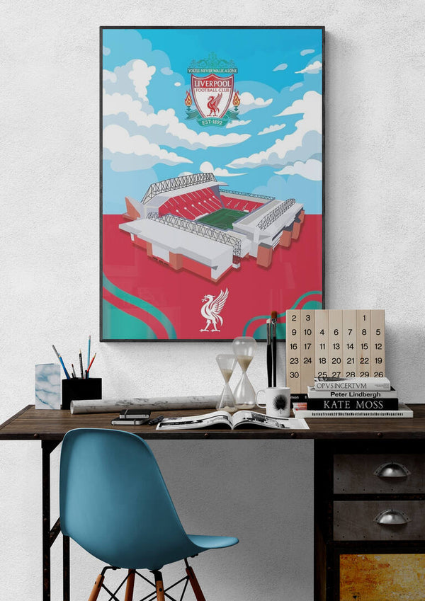 Anfield Liverpool Stadium Fodboldplakat