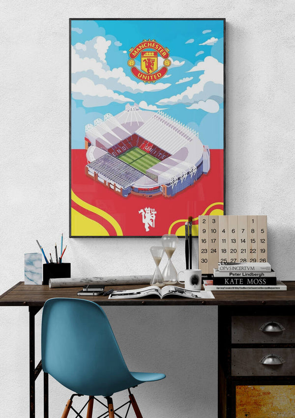 Old Trafford Manchester United Fodboldplakat
