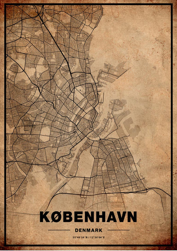 Kort over København plakat