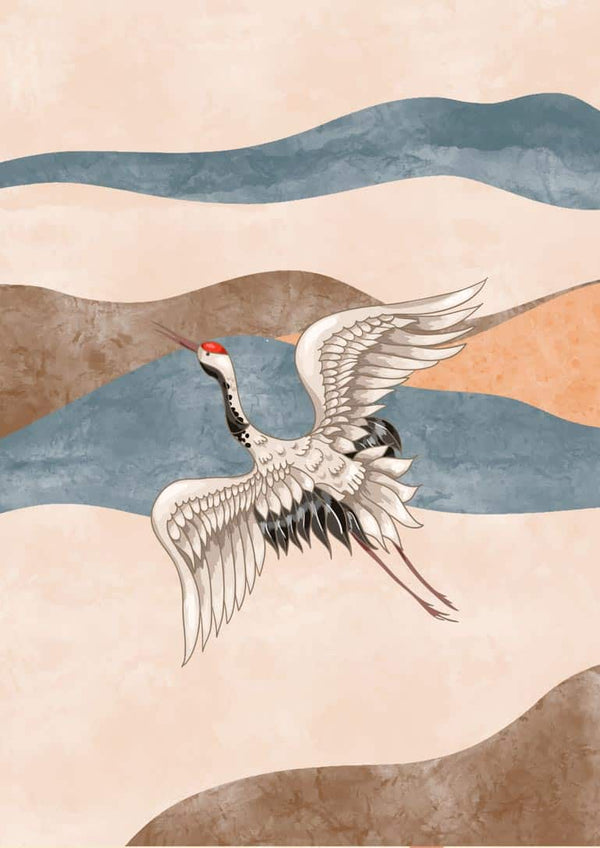 japansk kran kunstplakat