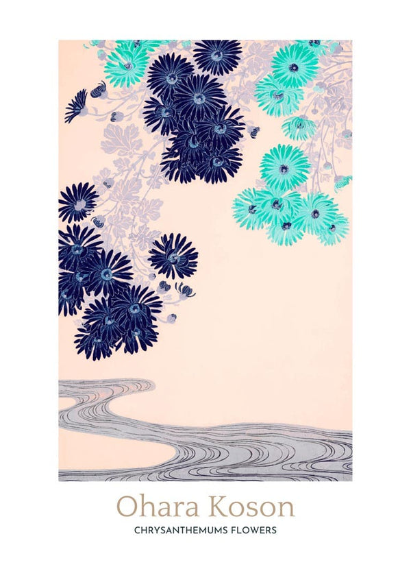 Krysantemum blomster af Ohara Koson japansk kunstplakat