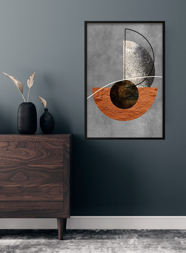 Minimalistisk brun og sølv plakat