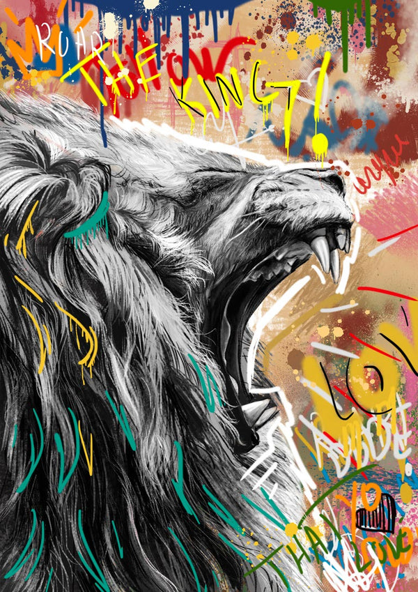Graffiti Løve nr. 1 plakat