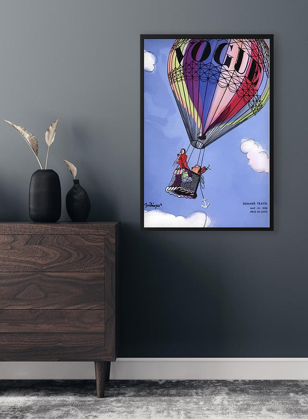 Vintage plakat med varmluftballon