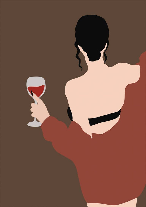 Kvinde og vin plakat