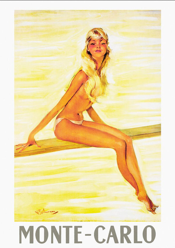 Ung kvinde i Monte Carlo-plakat