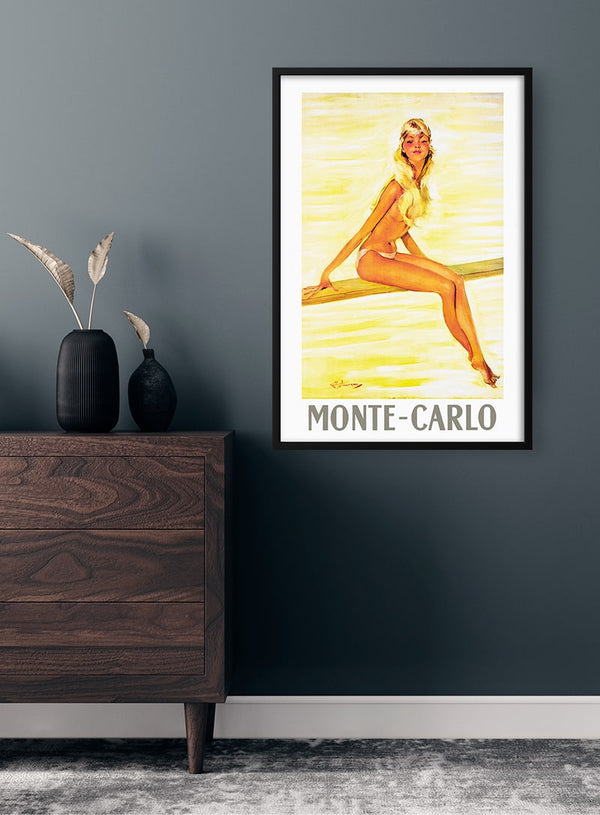 Ung kvinde i Monte Carlo-plakat