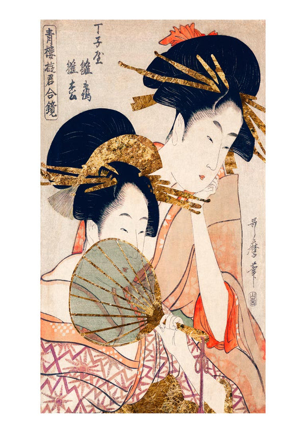 Plakat med traditionelle japanske kvinder