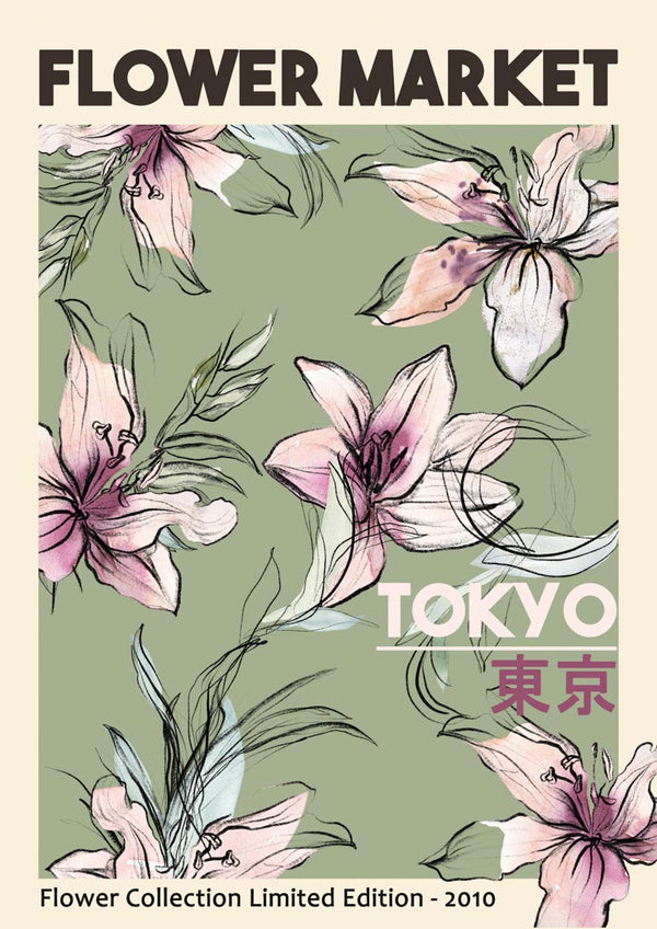 Blomstermarked Tokyo Plakat