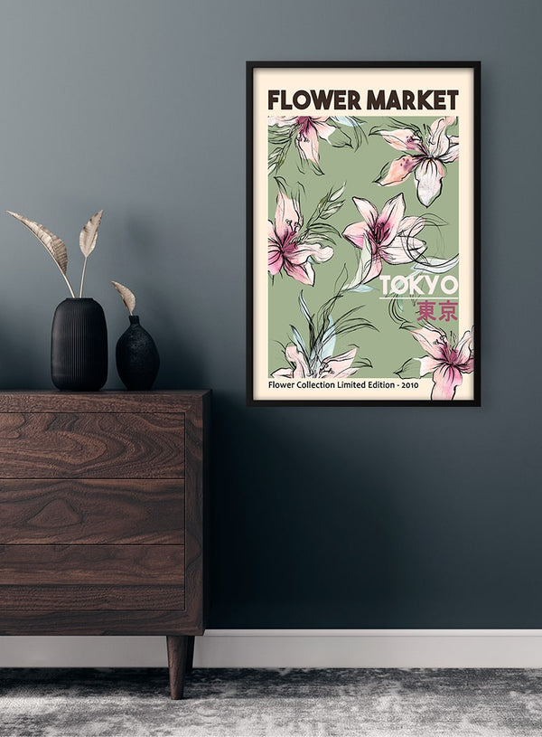 Blomstermarked Tokyo Plakat
