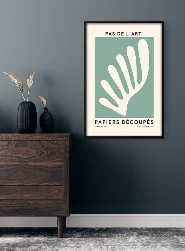 Pas De L'art Grøn fransk kunstinspireret plakat