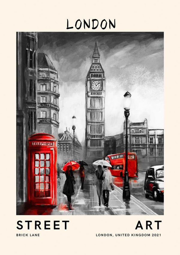 Gadekunst - London PLakat