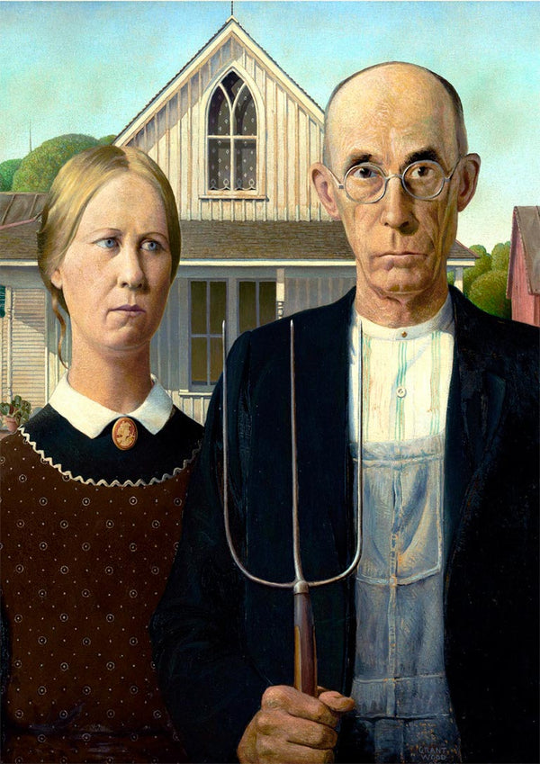 Grant Wood - Amerikansk gotisk plakat