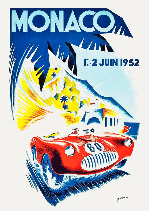 Vintage Monaco-plakat