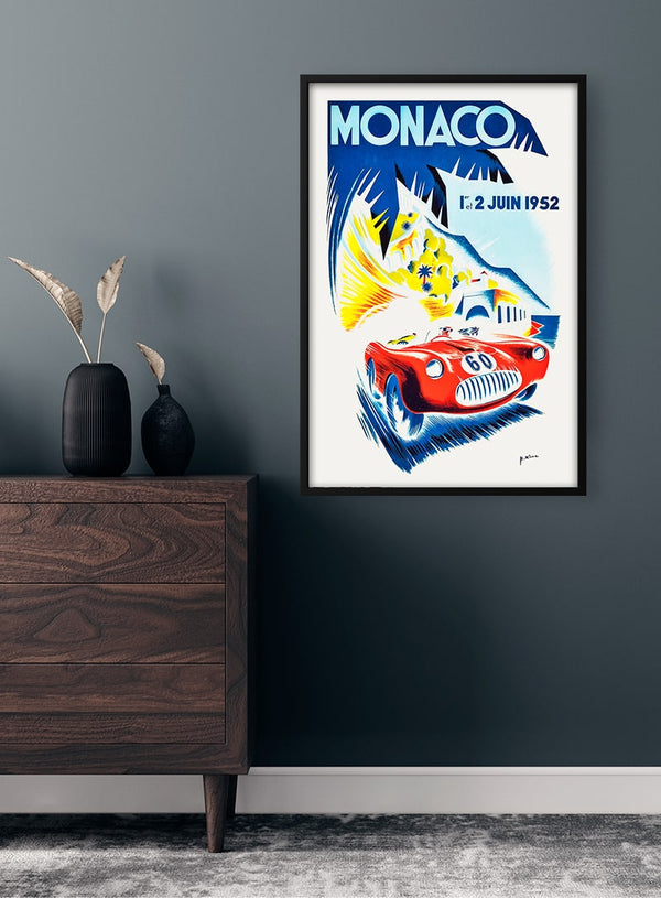 Vintage Monaco-plakat