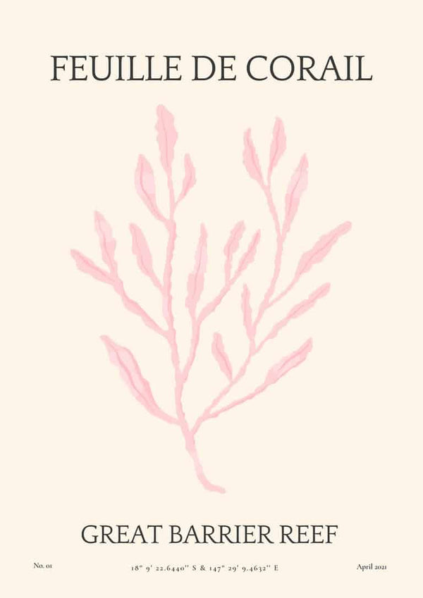 Feuille De Corail nr. 01 Kunst plakat