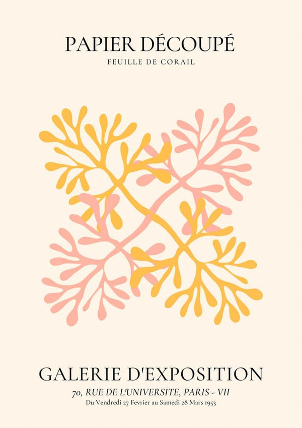 Farverig Papier Decoupe Blomsterplakat