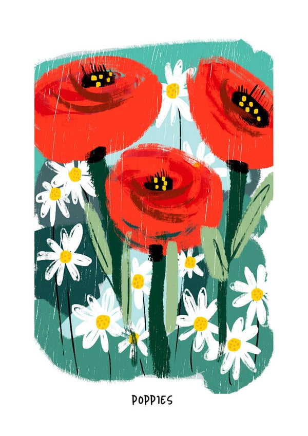 Flowerbomb Poppies Plakat til Stuen