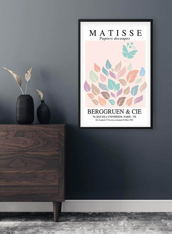 Matisse inspireret pastel decoupe plakat