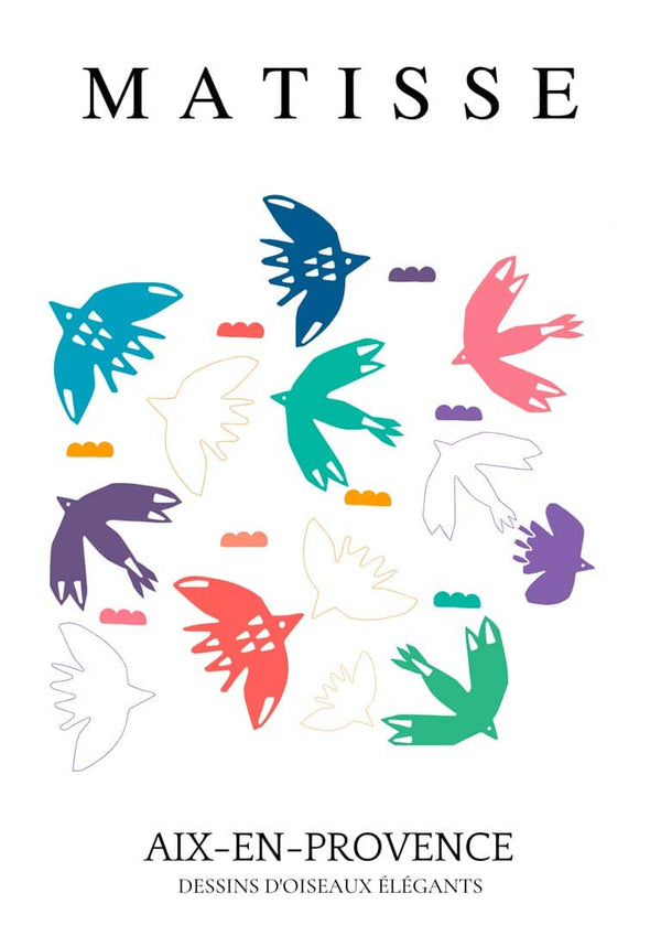 Matisse Inspired Birds Decoupe plakat