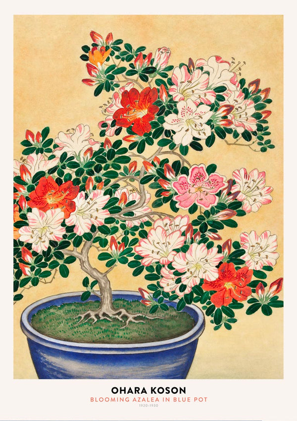 Ohara Koson - Blooming Azalea-plakat